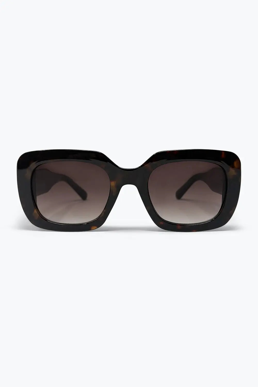 Black Tortoiseshell Acetate Square Frame Oversized Sunglasses - BROWN / ONE - Sunglasses