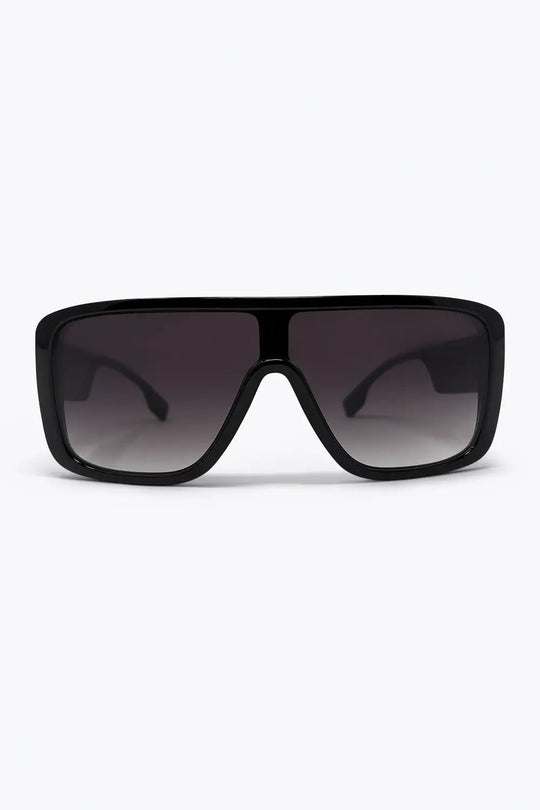 Black Oversize Shield Frame Gradient Lens Sunglasses - BLACK / ONE - Sunglasses
