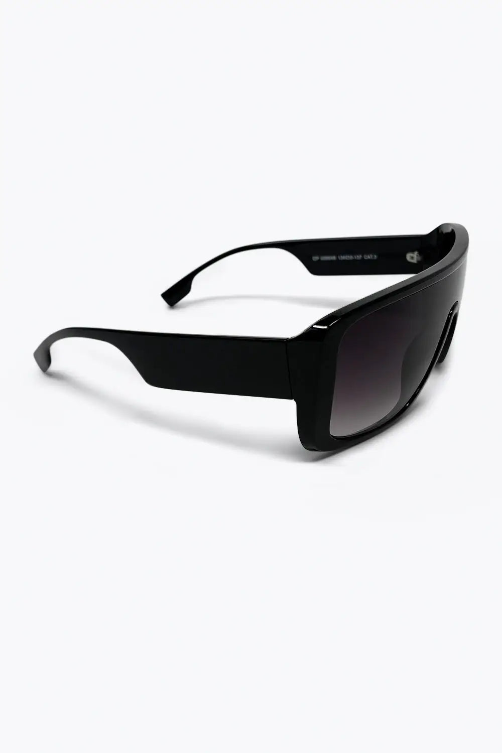 Black Oversize Shield Frame Gradient Lens Sunglasses - BLACK / ONE - Sunglasses