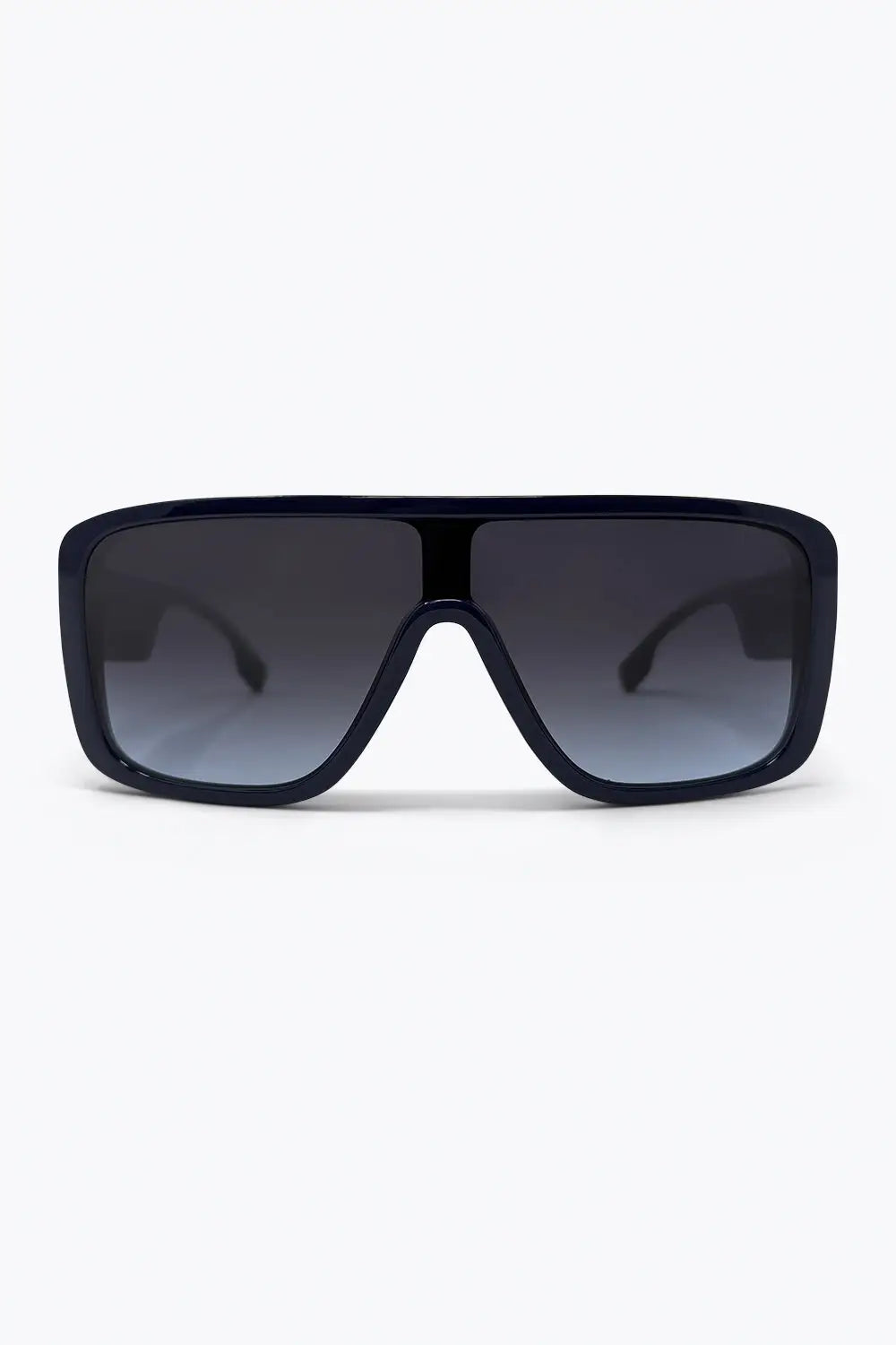 Navy Oversize Square Frame Gradient Lens Shield Sunglasses - BROWN / ONE - Sunglasses