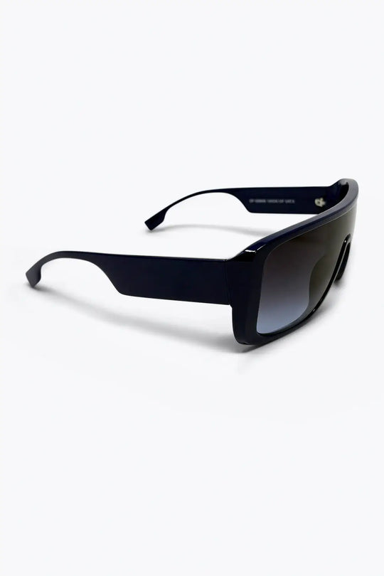 Navy Oversize Square Frame Gradient Lens Shield Sunglasses - BROWN / ONE - Sunglasses