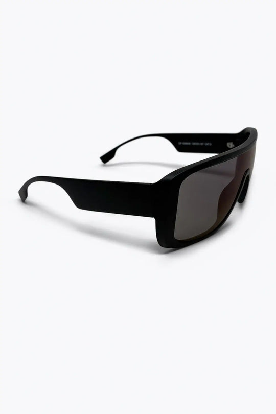 Black Oversize Shield Frame Gradient Visor Style Sunglasses - PURPLE / ONE - Sunglasses
