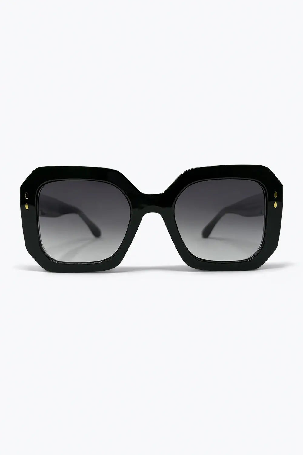 Black Oversize Square Frame Gradient Lens Sunglasses - KHAKI / ONE - Sunglasses
