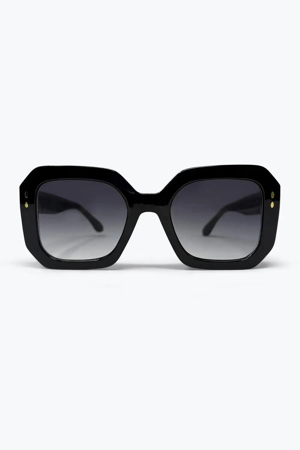 Black Gradient Lens Bold Square Oversize Sunglasses - GRAY / ONE - Sunglasses