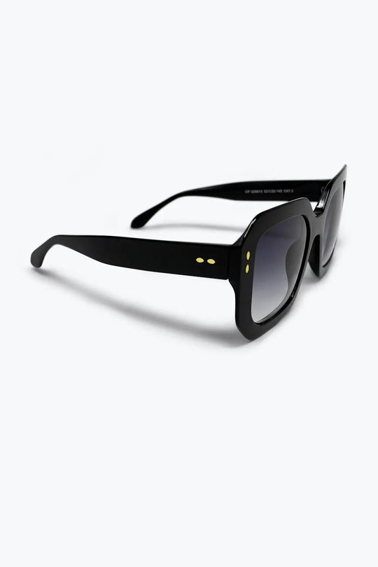 Black Gradient Lens Bold Square Oversize Sunglasses - GRAY / ONE - Sunglasses