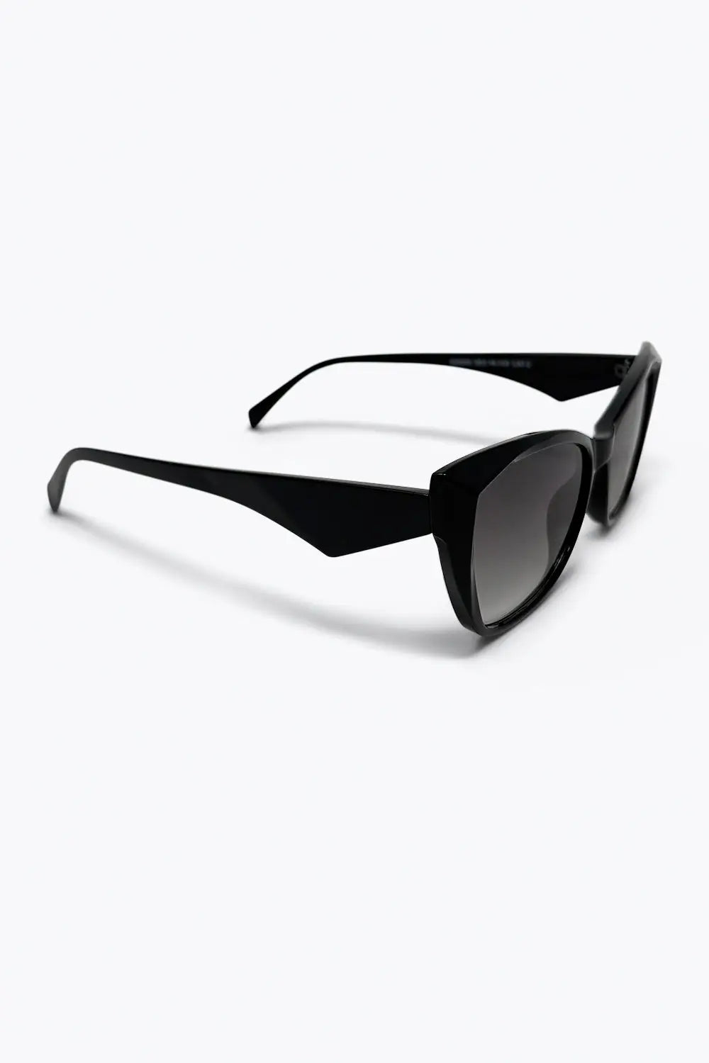 Black Glossy Cat Eye Frame Gradient Lens Sunglasses - BLACK / ONE - Sunglasses