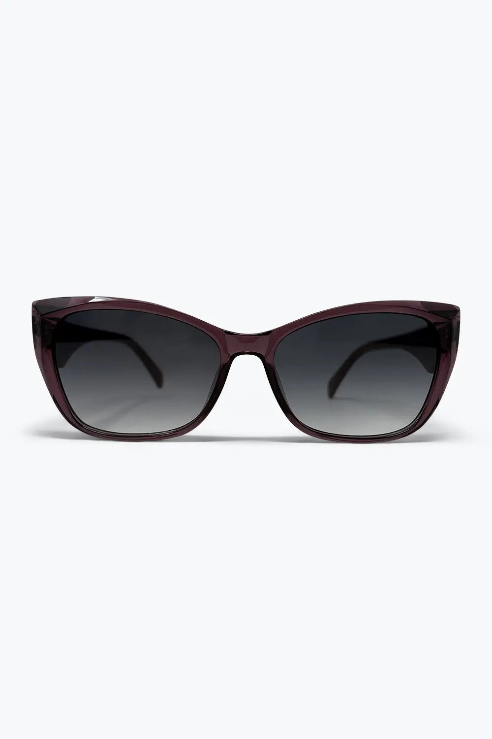 Burgundy Gradient Lens Cat Eye Frame Oversize Sunglasses - GREEN / ONE - Sunglasses