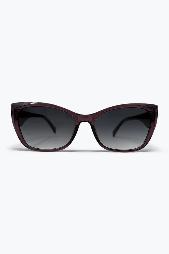 Burgundy Gradient Lens Cat Eye Frame Oversize Sunglasses - GREEN / ONE - Sunglasses