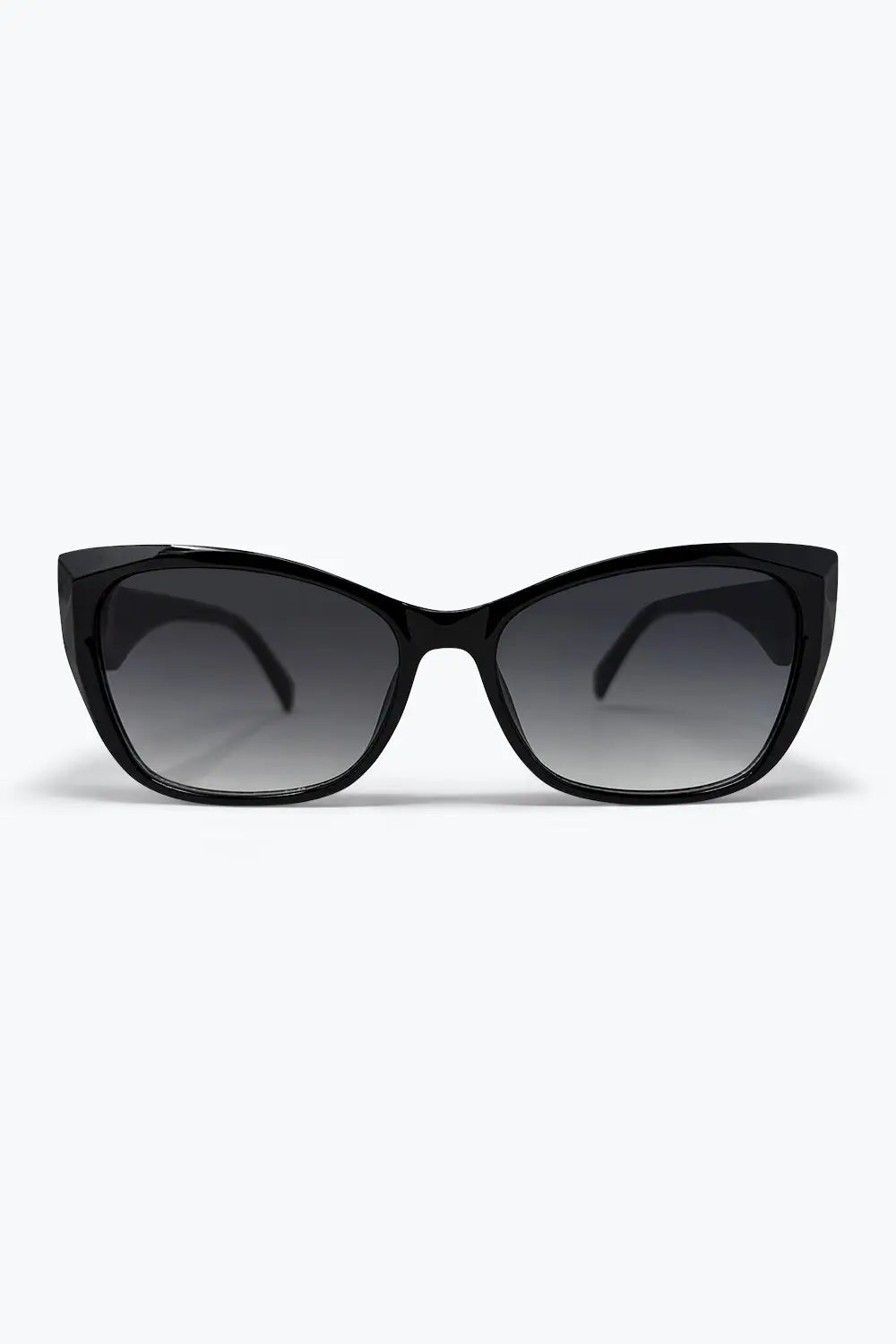 Black Cat Eye Thick Frame Gradient Lens Sunglasses - BLACK / ONE - Sunglasses