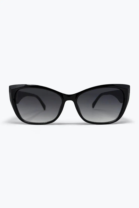 Black Cat Eye Thick Frame Gradient Lens Sunglasses - BLACK / ONE - Sunglasses