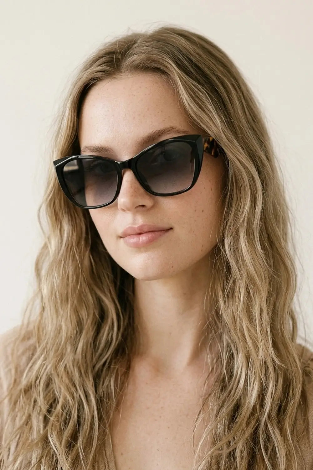 Black Cat Eye Thick Frame Gradient Lens Sunglasses - BLACK / ONE - Sunglasses