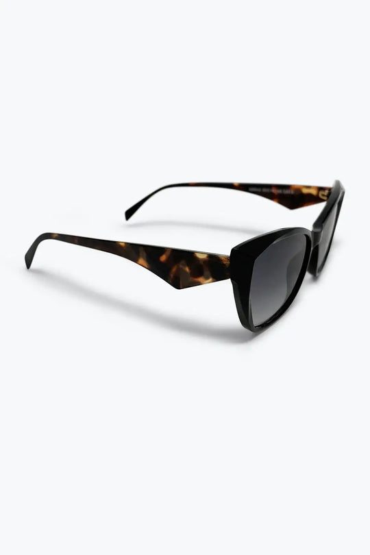 Black Cat Eye Thick Frame Gradient Lens Sunglasses - BLACK / ONE - Sunglasses