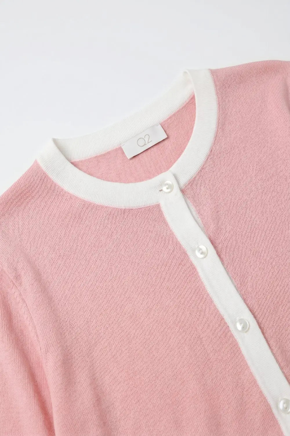 Fine Knit Contrast Trim Cardigan old pink color - PINK / ONE - Cardigans