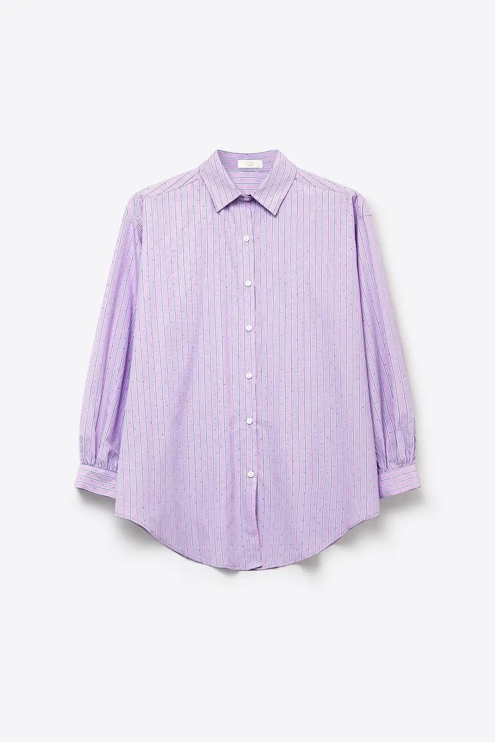 Lilac Stripe Lightweight shirt with embellished with strass - Shirts