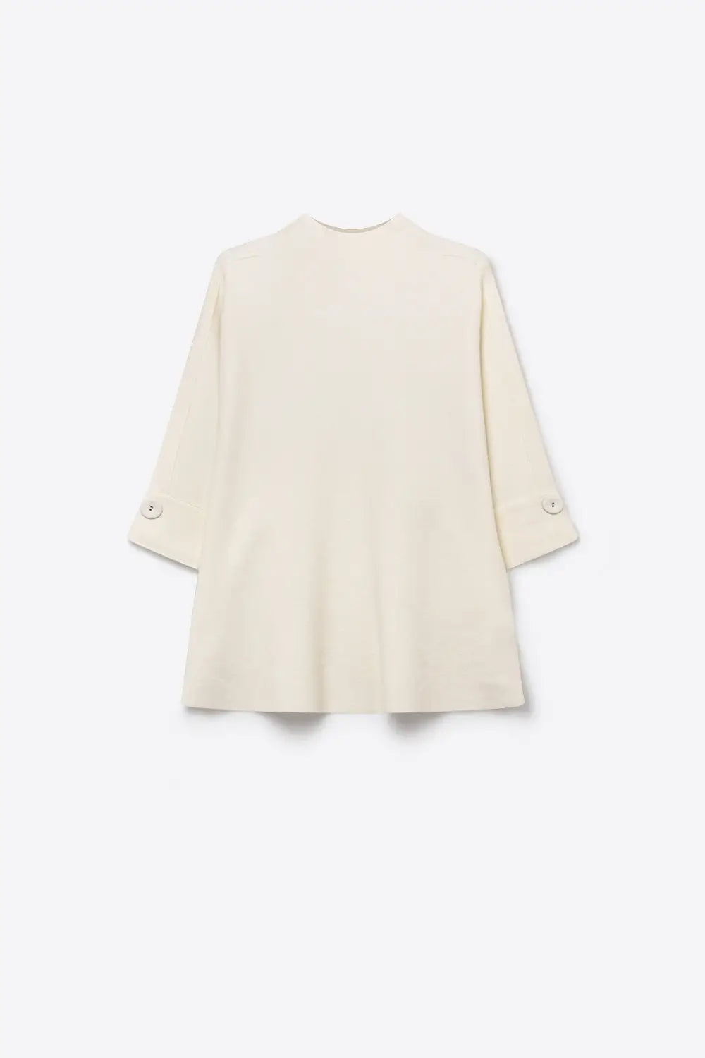 White Knitted Sweater with Button Details - WHITE / ONE - Sweaters