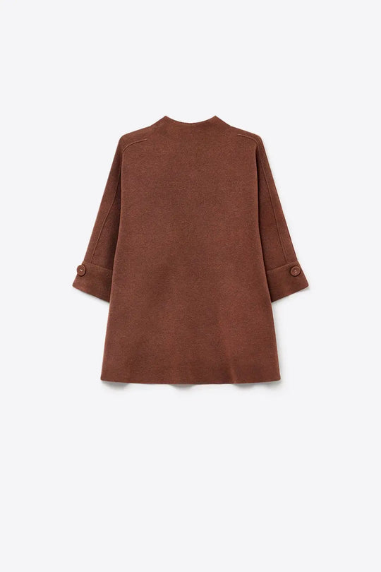 Brown Knitted Sweater with Button Details - BROWN / ONE - Sweaters