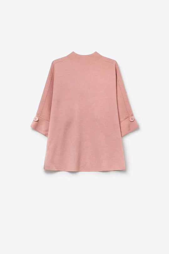Pink Knitted Sweater with Button Details - PINK / ONE - Sweaters