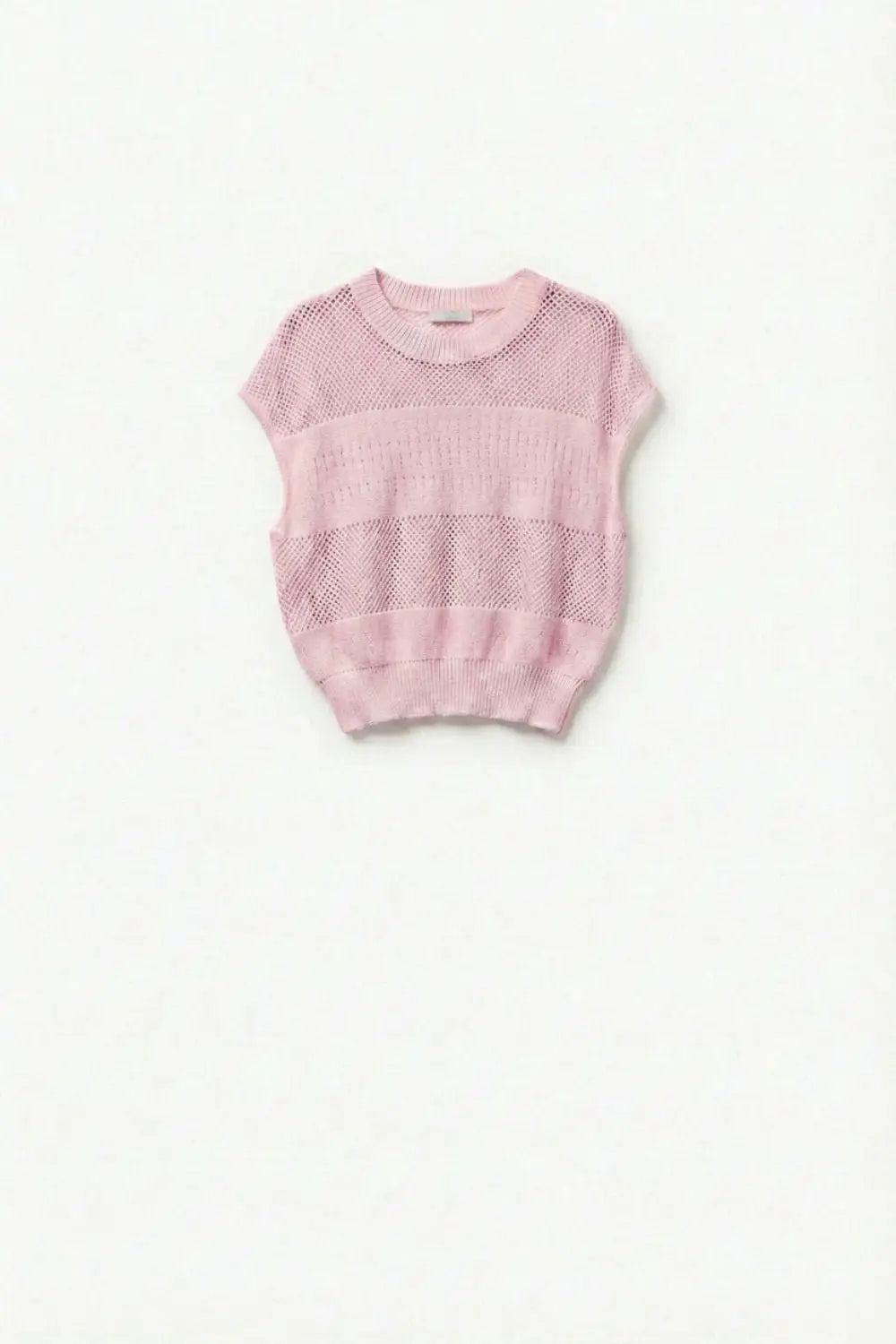 Pink Open-Knit Sleeveless Sweater in crochet - PINK / ONE - Sweaters