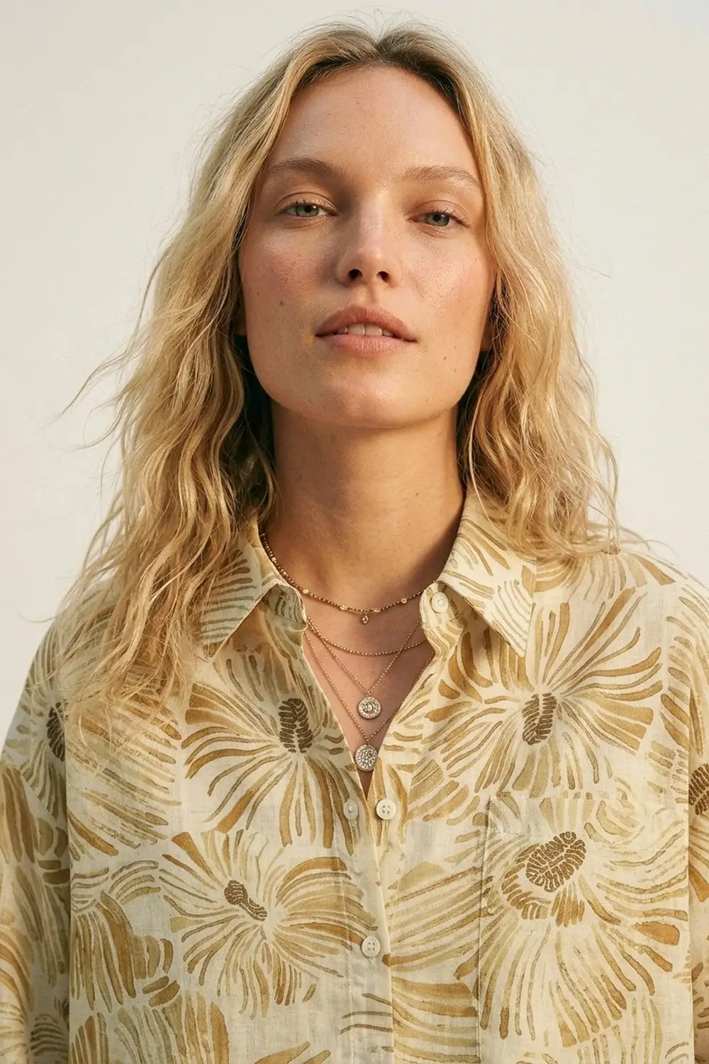 Floral Button-Up Relaxed Fit Shirt in yellow - YELLOW / ONE - Shirts