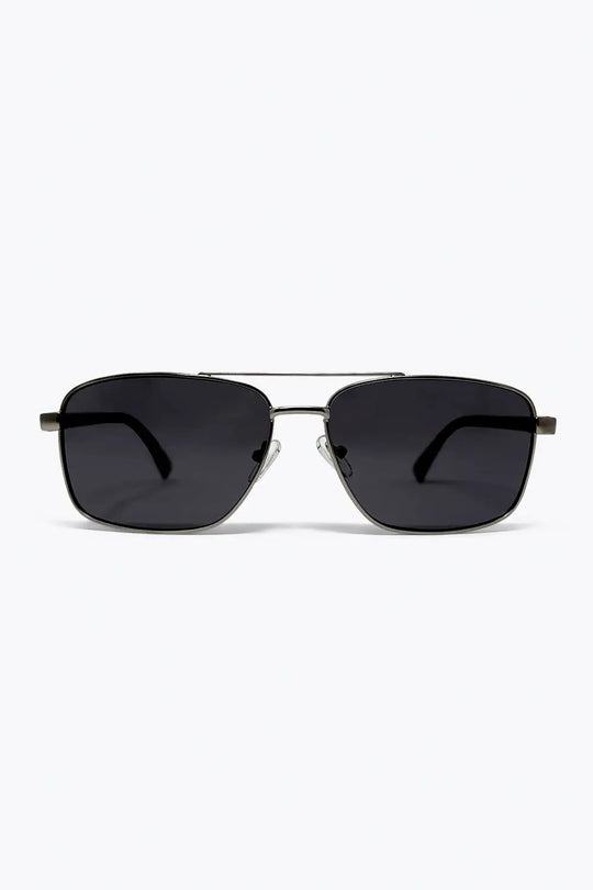 Square Aviator Sunglasses with Metal Frame in silver color - SILVER / ONE - Sunglasses