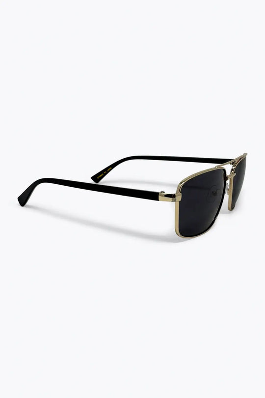 Gold Square Aviator Sunglasses with Metal Frame - GOLD / ONE - Sunglasses
