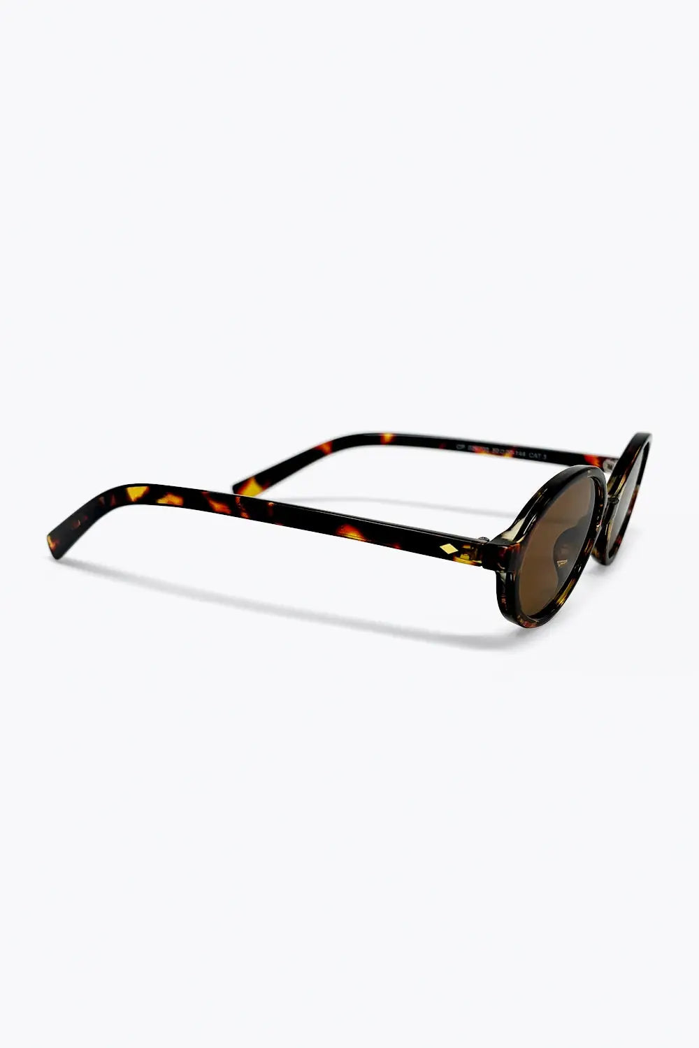 Multicolor Tortoiseshell Oval Frame Brown Lens Sunglasses - BROWN / ONE - Sunglasses
