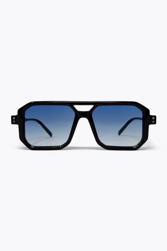 Black Gradient Blue Oversize Square Frame Sunglasses - BLUE / ONE - Sunglasses