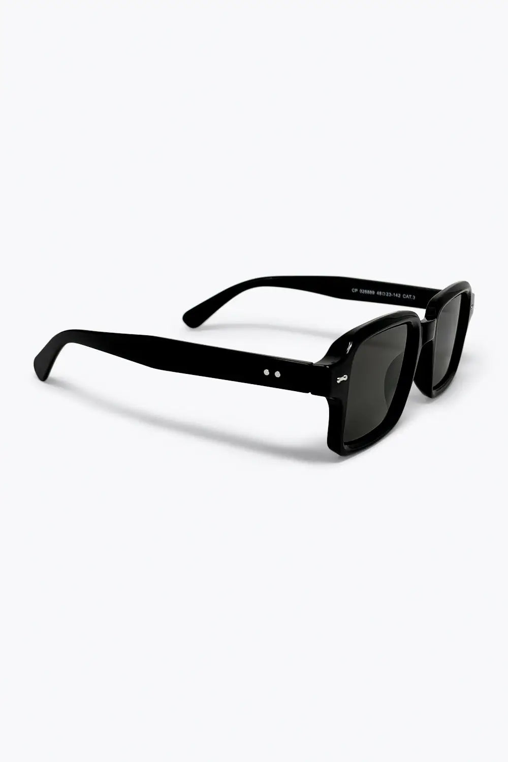 Black Rectangular Frame Classic Chunky Sunglasses - BLACK / ONE - Sunglasses