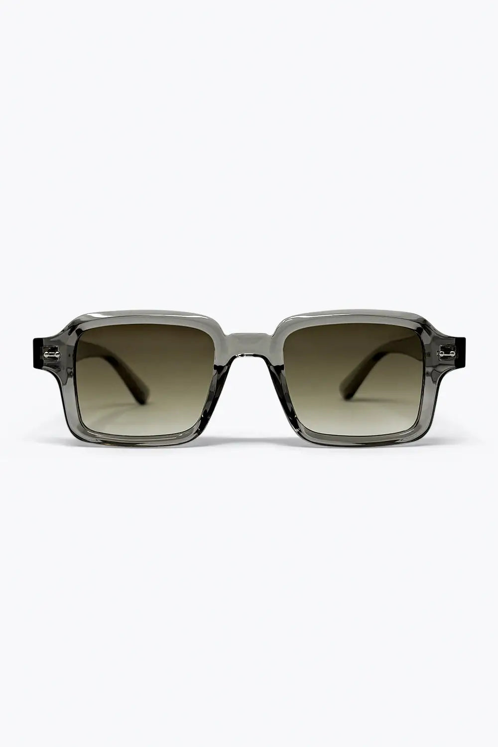 Grey Transparent Square Frame Gradient Lens Sunglasses - GRAY / ONE - Sunglasses
