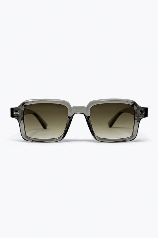 Grey Transparent Square Frame Gradient Lens Sunglasses - GRAY / ONE - Sunglasses