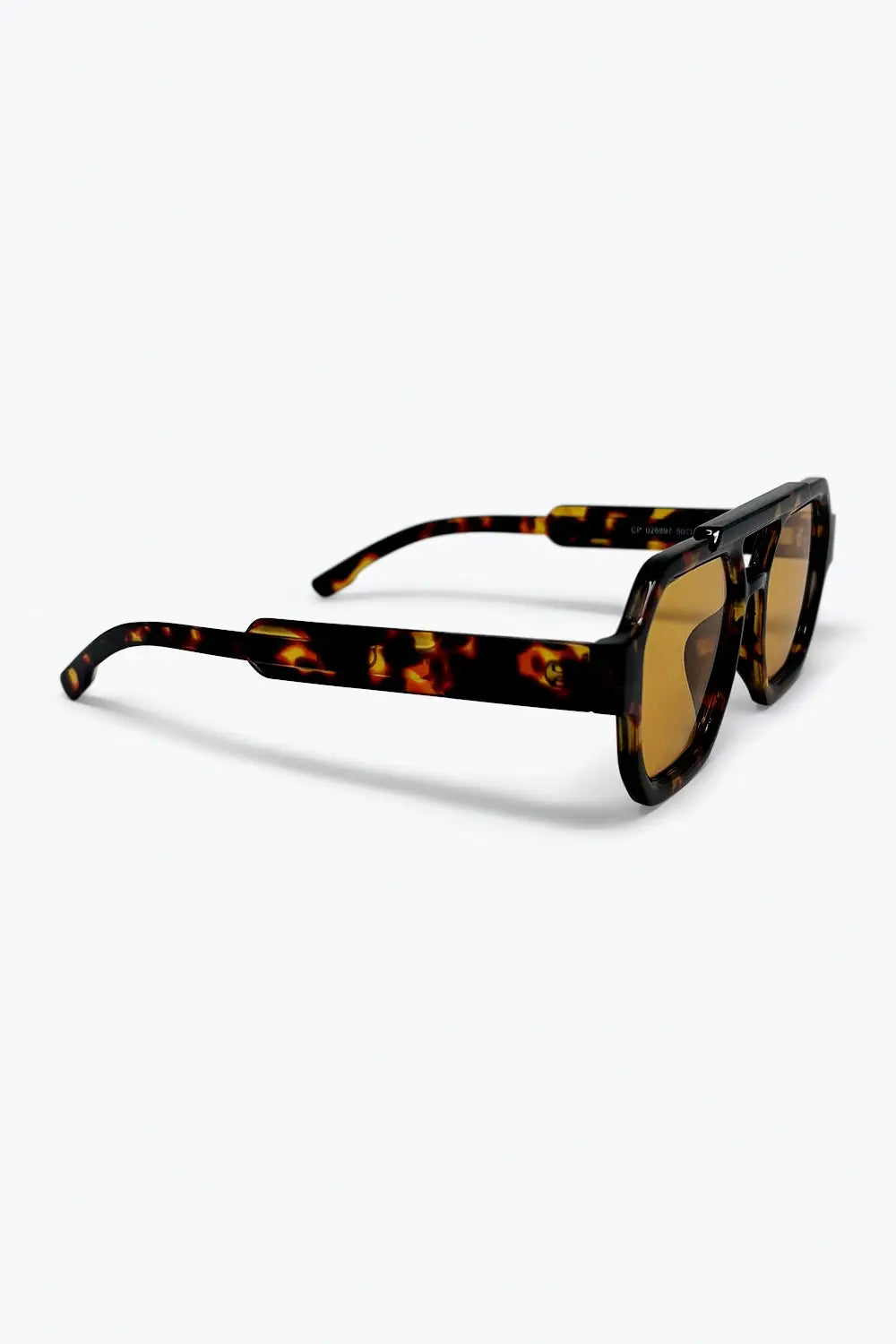 Multicolor Tortoiseshell Acrylic Cutout Bridge Oversize Sunglasses - BROWN / ONE - Sunglasses
