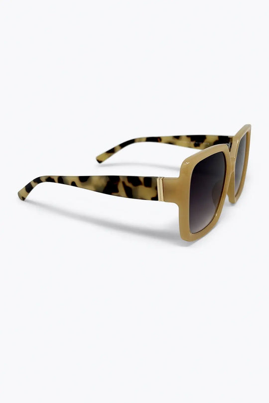 Camel Square Frame Gradient Lens Oversize Sunglasses - BEIGE / ONE - Sunglasses