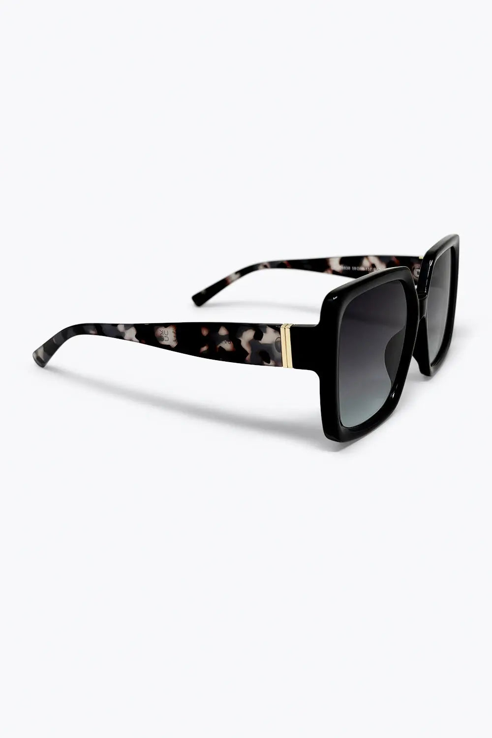 Black Square Frame Ombre Lens Wide Oversize Sunglasses - GRAY / ONE - Sunglasses