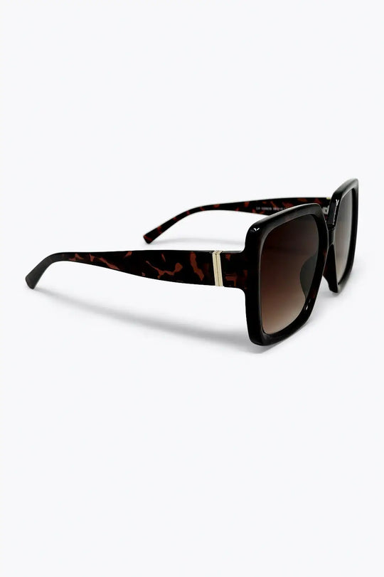 Brown Tortoiseshell Oversize Square Frame Gradient Lens Sunglasses - BROWN / ONE - Sunglasses