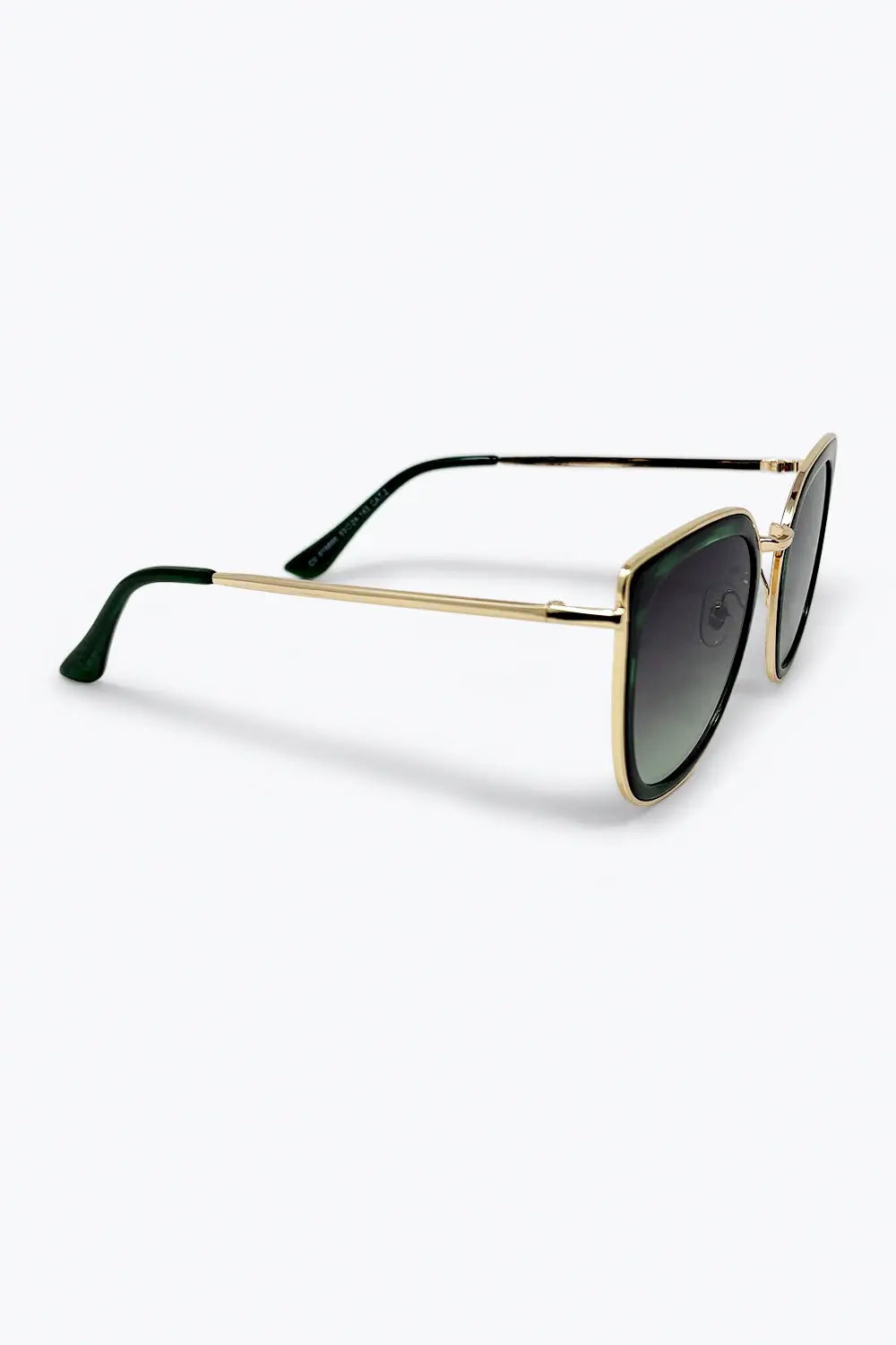 Green Marble Effect Gradient Lens Metal Frame Sunglasses - GREEN / ONE - Sunglasses