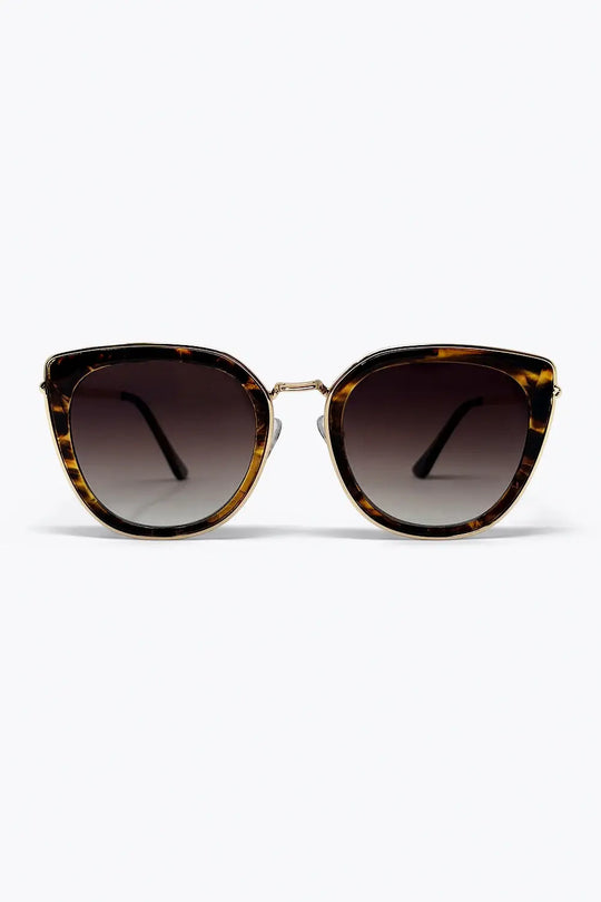 Brown Tortoiseshell Cat Eye Gradient Sunglasses - BROWN / ONE - Sunglasses