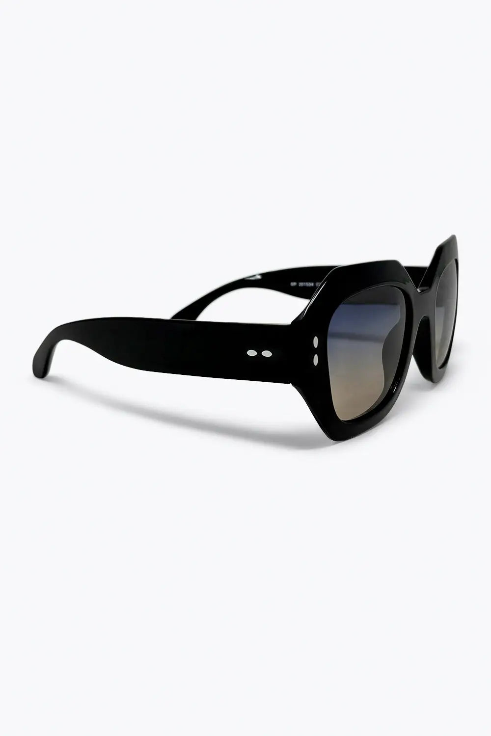 Black Oversize Flat Top Octagon Frame Gradient Sunglasses - BLACK / ONE - Sunglasses