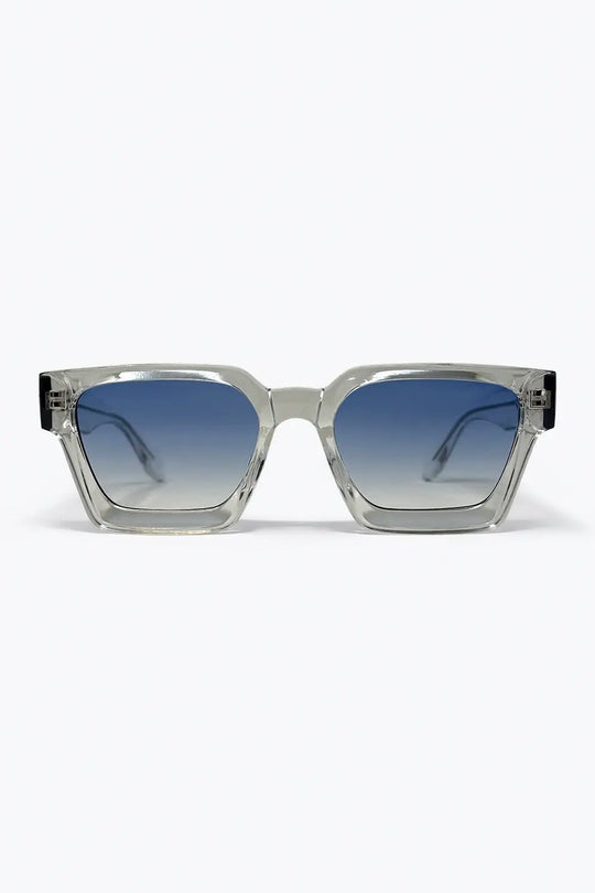 Multicolor Transparent Frame Blue Gradient Square Sunglasses - BLUE / ONE - Sunglasses