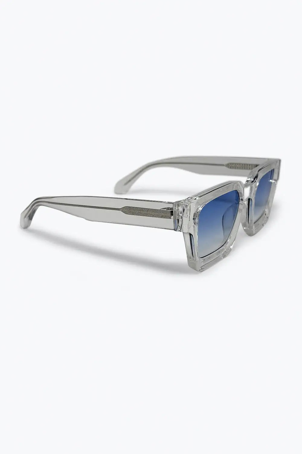 Multicolor Transparent Frame Blue Gradient Square Sunglasses - BLUE / ONE - Sunglasses
