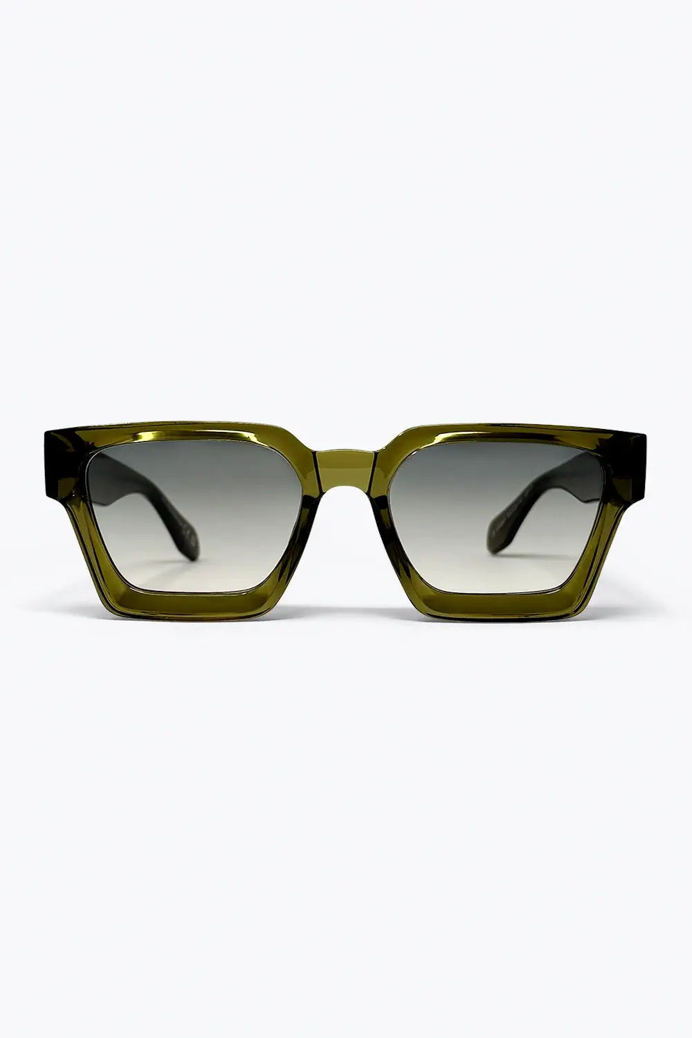 Olive Square Frame Gradient Lens Urban Sunglasses - GREEN / ONE - Sunglasses