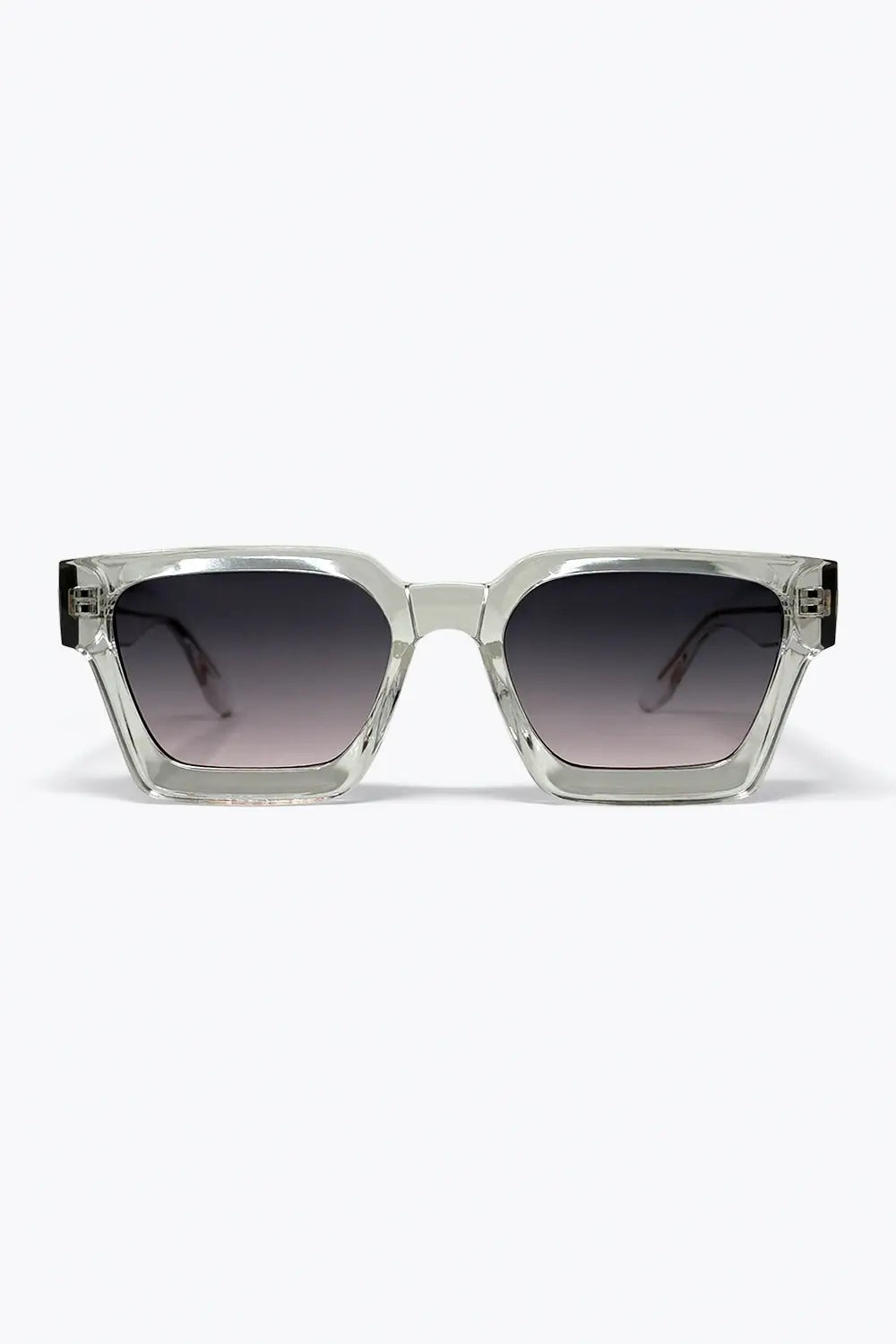 Grey Transparent Square Frame Gradient Lens Sunglasses - PURPLE / ONE - Sunglasses