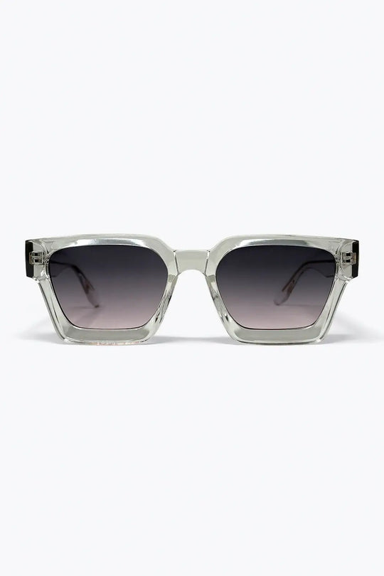 Grey Transparent Square Frame Gradient Lens Sunglasses - PURPLE / ONE - Sunglasses