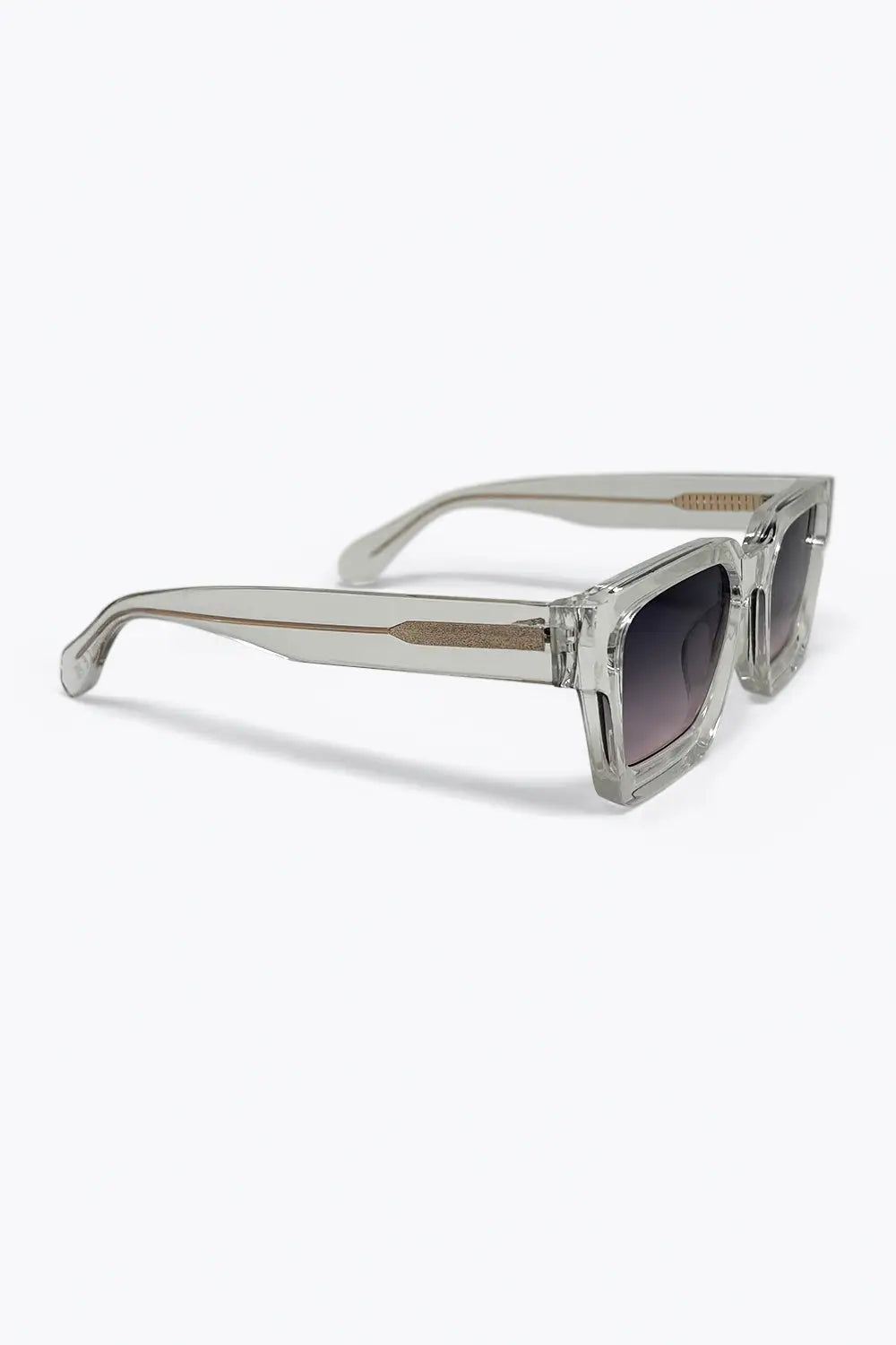 Grey Transparent Square Frame Gradient Lens Sunglasses - PURPLE / ONE - Sunglasses