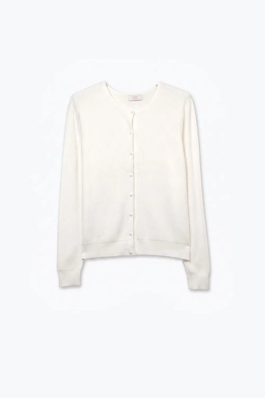 beige soft Knit Button Front Crew Neck Cardigan - BEIGE / ONE - Cardigans