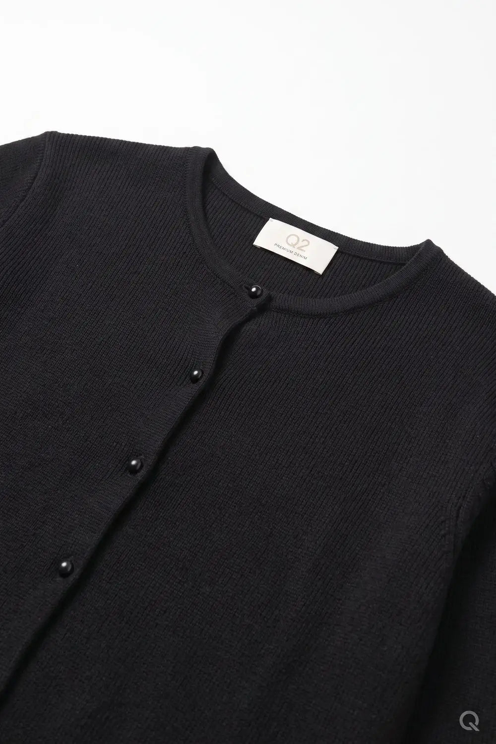 Black soft Knit Crew Neck Button Front Regular Fit Cardigan - BLACK / ONE - Cardigans