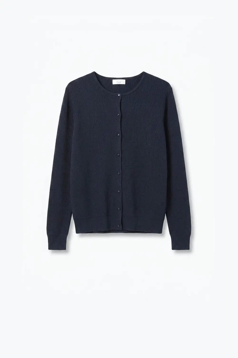Navy soft Knit Crew Neck Button Front Cardigan - NAVY / ONE - Cardigans