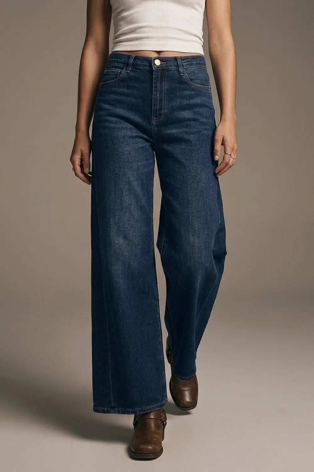Extra Wide Leg Jeans in Dark Wash