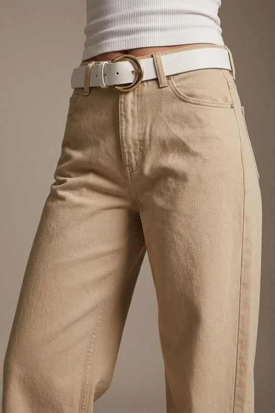 Pants extra wide fit in washed beige - Colored Jeans