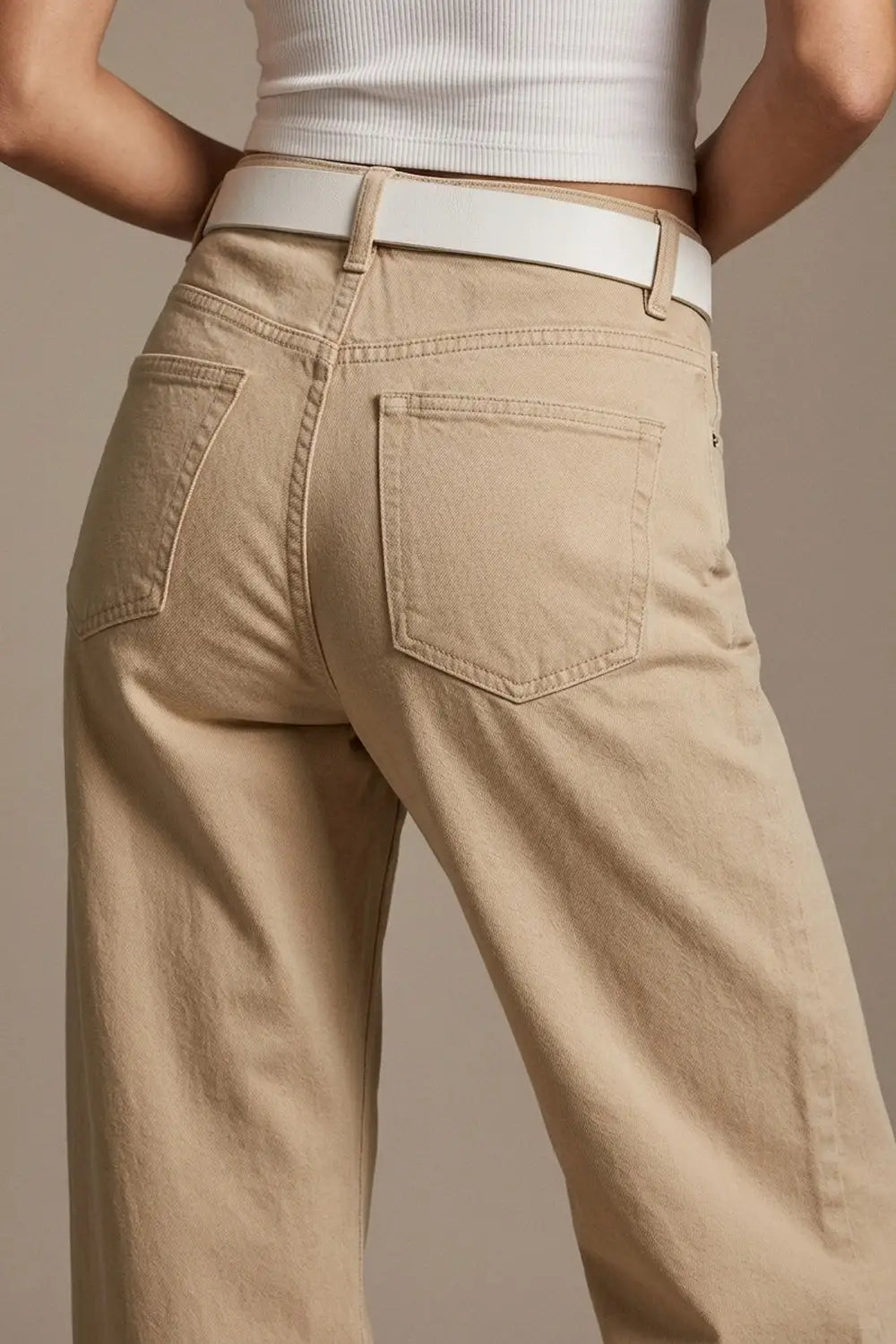 Pants extra wide fit in washed beige - Colored Jeans