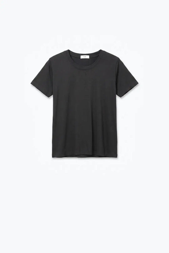 Black basic viscose elastic T-Shirt with short sleeves - T-Shirts